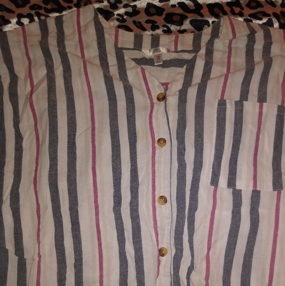 Tie Front Stripe Blouse